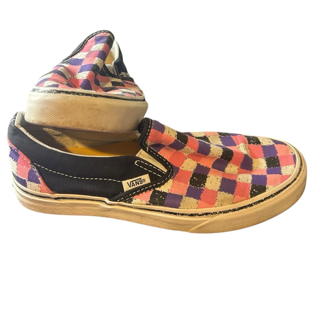 Vans Pink and Purple Canvas Sneakers Slip-On - Picture 4 of 8